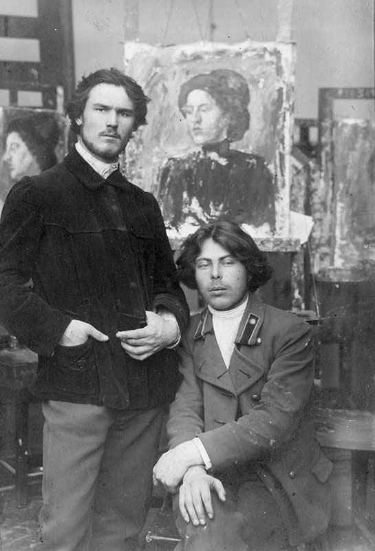 Дмитрий Жилов с другом в студии живописи